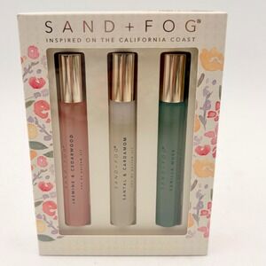 Sand + Fog California Coast Eau de Parfum Oil Rollerball Set 3 x 0.33oz NIB